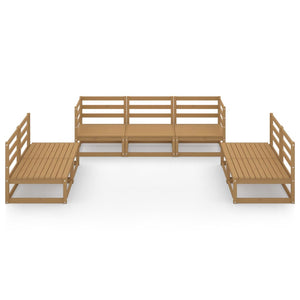 7-tlg. Garten-Lounge-Set Honigbraun Massivholz Kiefer