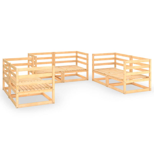 6-tlg. Garten-Lounge-Set Massivholz Kiefer