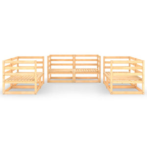 6-tlg. Garten-Lounge-Set Massivholz Kiefer