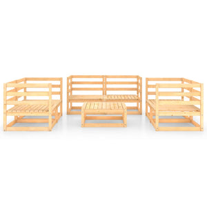 7-tlg. Garten-Lounge-Set mit Kissen Kiefer Massivholz