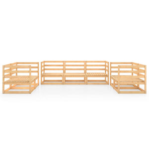 7-tlg. Garten-Lounge-Set Massivholz Kiefer