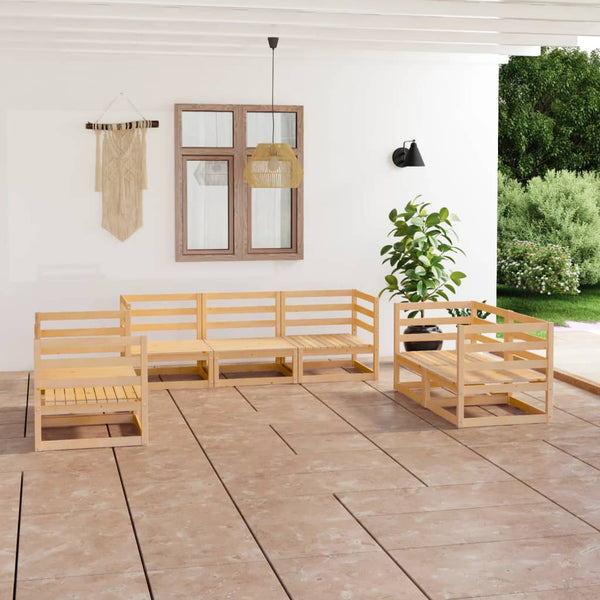 7-tlg. Garten-Lounge-Set Massivholz Kiefer