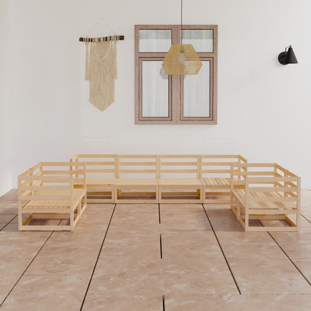 8-tlg. Garten-Lounge-Set Massivholz Kiefer