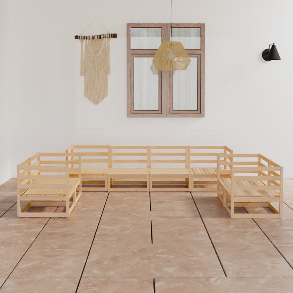 8-tlg. Garten-Lounge-Set Massivholz Kiefer