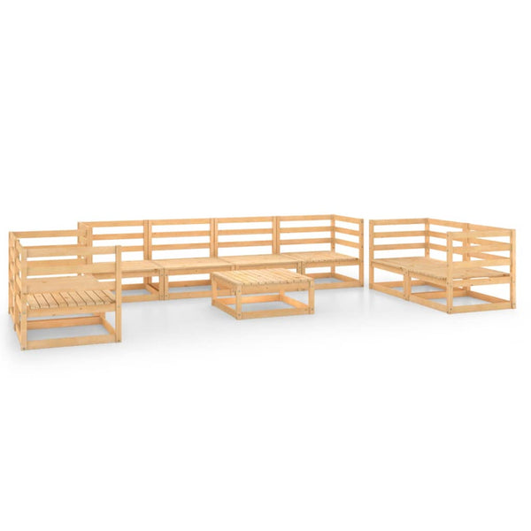 9-tlg. Garten-Lounge-Set Massivholz Kiefer