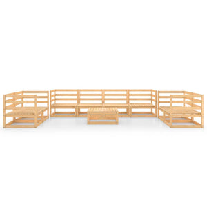 9-tlg. Garten-Lounge-Set Massivholz Kiefer