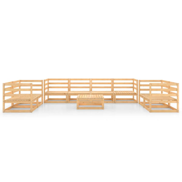 9-tlg. Garten-Lounge-Set Massivholz Kiefer