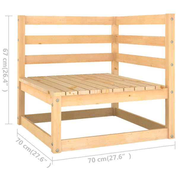 3-tlg. Garten-Lounge-Set Massivholz Kiefer