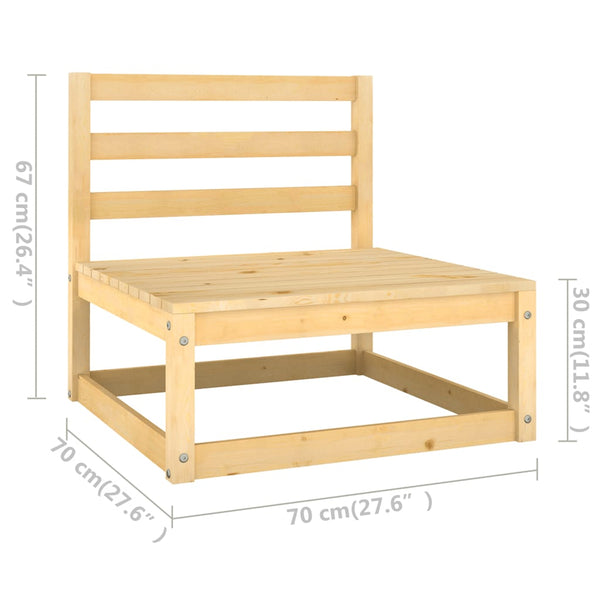 3-tlg. Garten-Lounge-Set Massivholz Kiefer