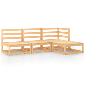 4-tlg. Garten-Lounge-Set Massivholz Kiefer
