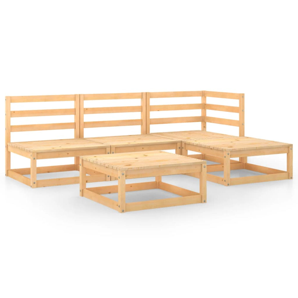 5-tlg. Garten-Lounge-Set Massivholz Kiefer