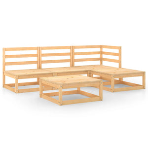 5-tlg. Garten-Lounge-Set Massivholz Kiefer
