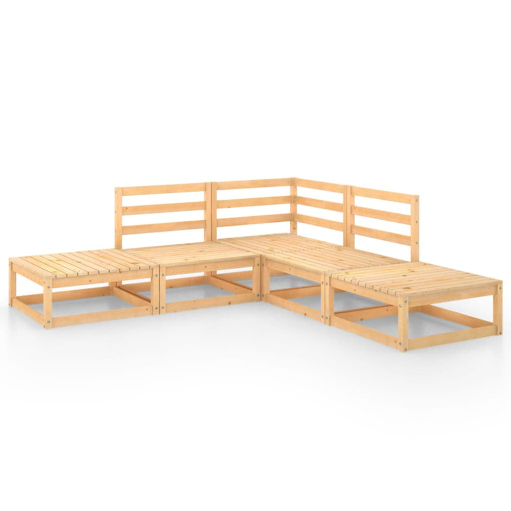 5-tlg. Garten-Lounge-Set Massivholz Kiefer