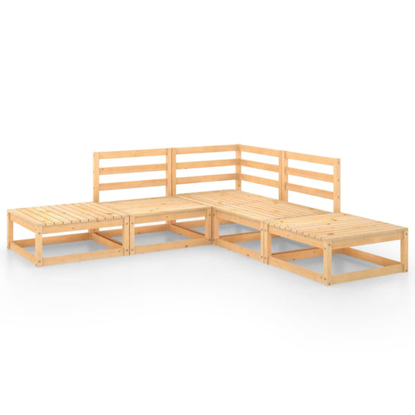 5-tlg. Garten-Lounge-Set Massivholz Kiefer