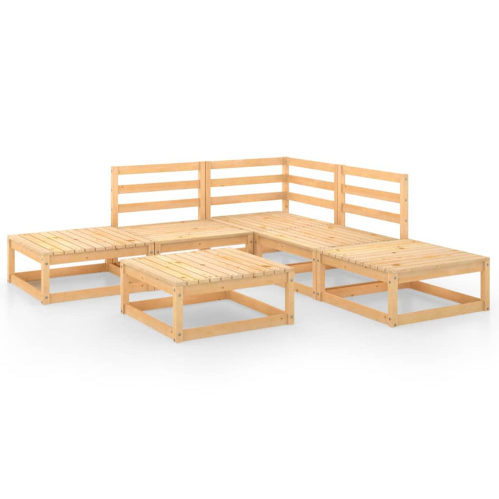 6-tlg. Garten-Lounge-Set Massivholz Kiefer