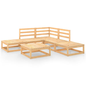 6-tlg. Garten-Lounge-Set Massivholz Kiefer