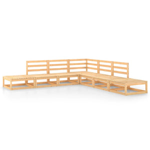 7-tlg. Garten-Lounge-Set Massivholz Kiefer