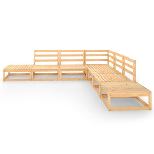 7-tlg. Garten-Lounge-Set Massivholz Kiefer