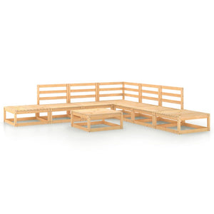 8-tlg. Garten-Lounge-Set Massivholz Kiefer