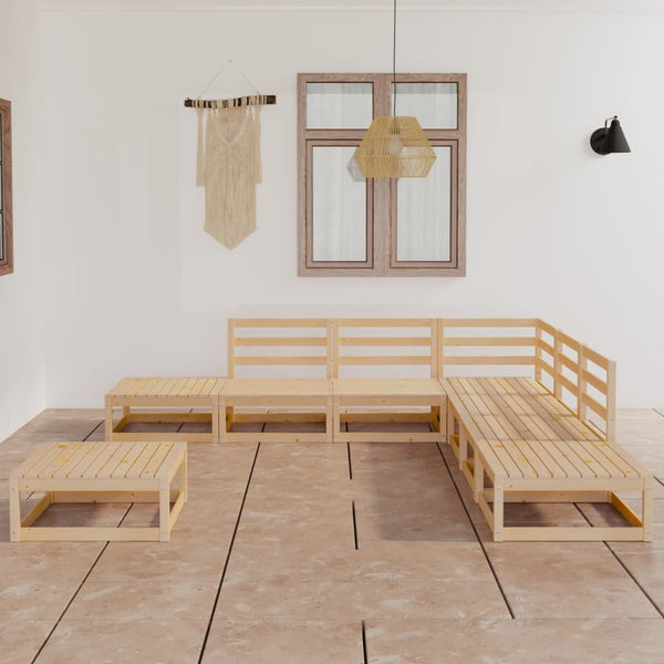 8-tlg. Garten-Lounge-Set Massivholz Kiefer
