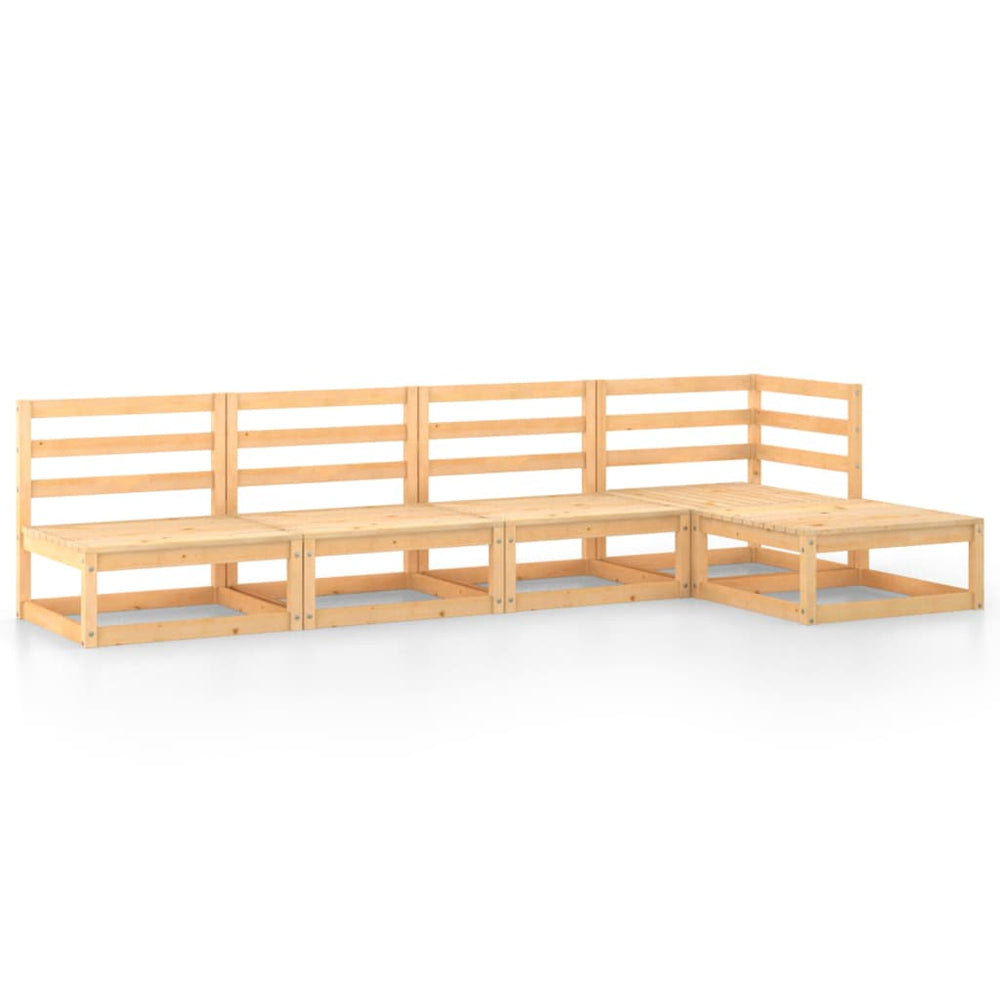 5-tlg. Garten-Lounge-Set Massivholz Kiefer