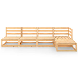 5-tlg. Garten-Lounge-Set Massivholz Kiefer