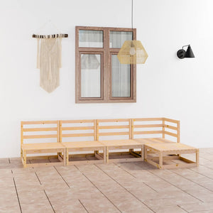 5-tlg. Garten-Lounge-Set Massivholz Kiefer