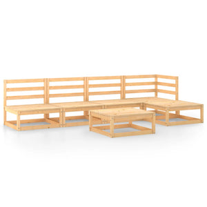 6-tlg. Garten-Lounge-Set Massivholz Kiefer