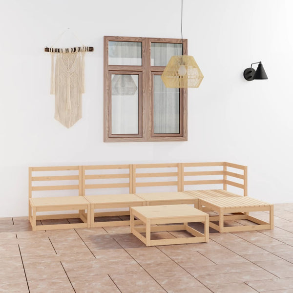 6-tlg. Garten-Lounge-Set Massivholz Kiefer