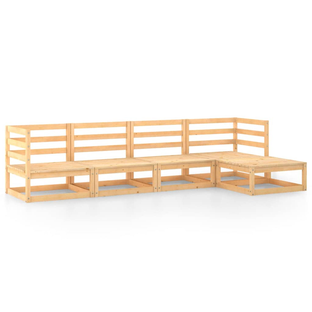 5-tlg. Garten-Lounge-Set Massivholz Kiefer