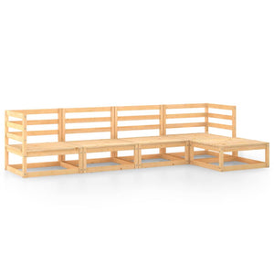 5-tlg. Garten-Lounge-Set Massivholz Kiefer