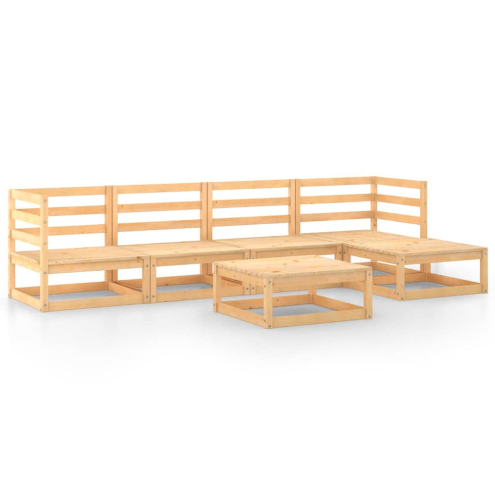 6-tlg. Garten-Lounge-Set Massivholz Kiefer