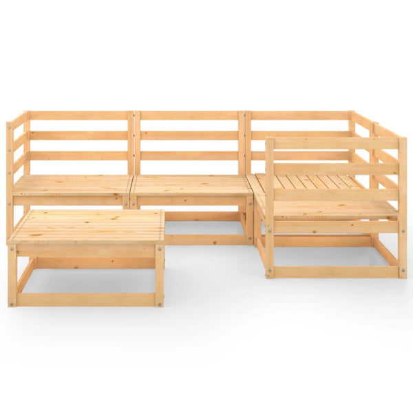 5-tlg. Garten-Lounge-Set Massivholz Kiefer