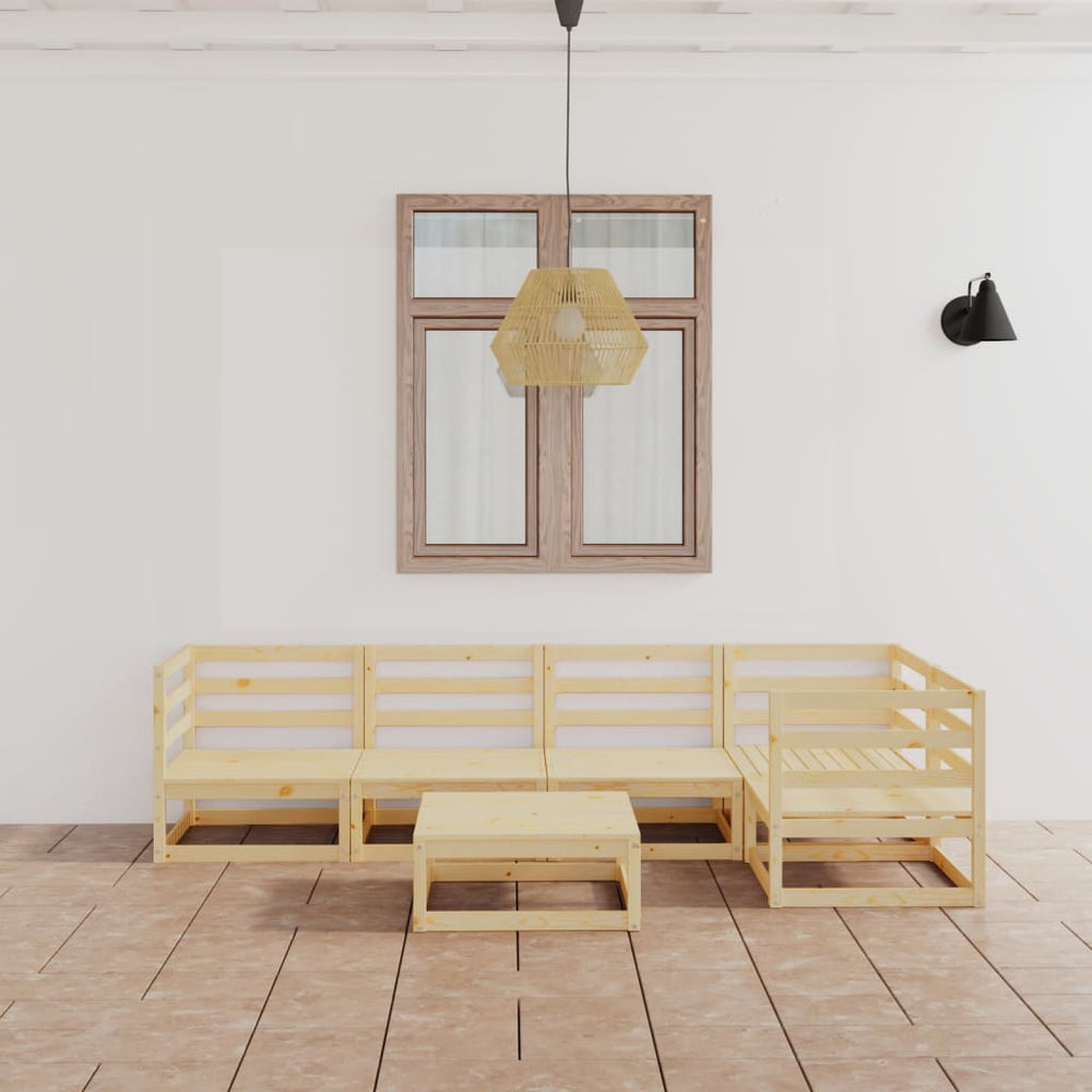 6-tlg. Garten-Lounge-Set Massivholz Kiefer