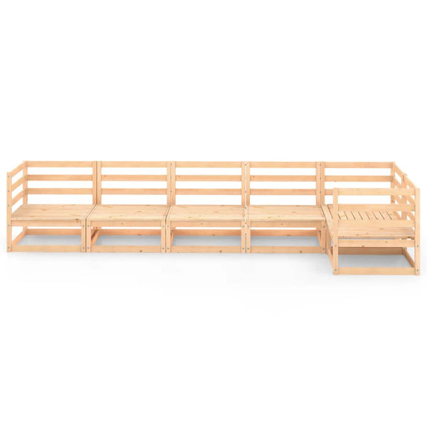 6-tlg. Garten-Lounge-Set Massivholz Kiefer