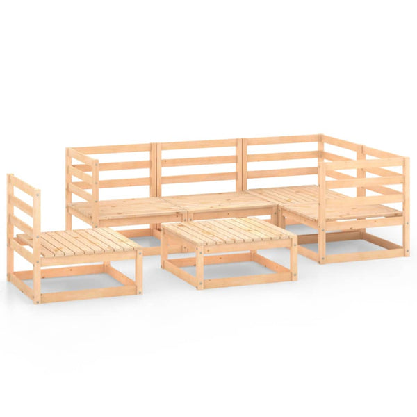 6-tlg. Garten-Lounge-Set Massivholz Kiefer