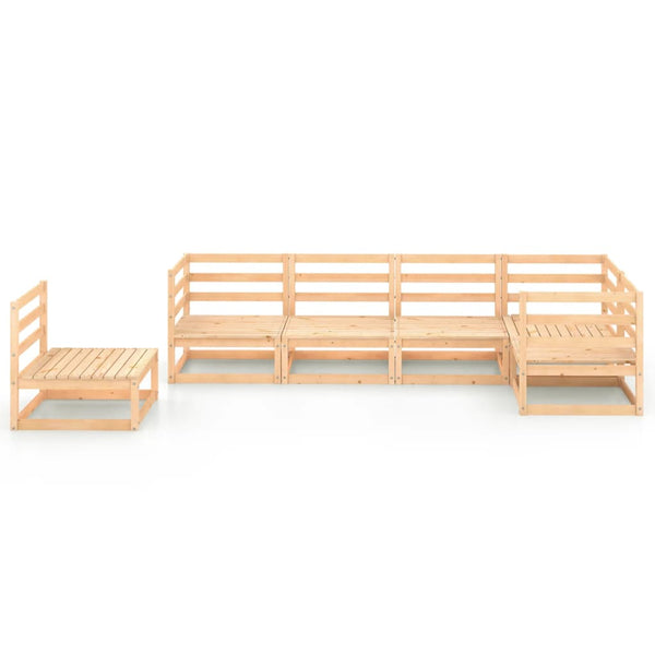 6-tlg. Garten-Lounge-Set Massivholz Kiefer