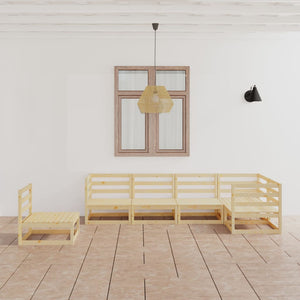 6-tlg. Garten-Lounge-Set Massivholz Kiefer
