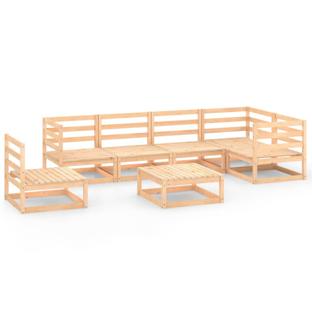 7-tlg. Garten-Lounge-Set Massivholz Kiefer