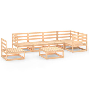 7-tlg. Garten-Lounge-Set Massivholz Kiefer