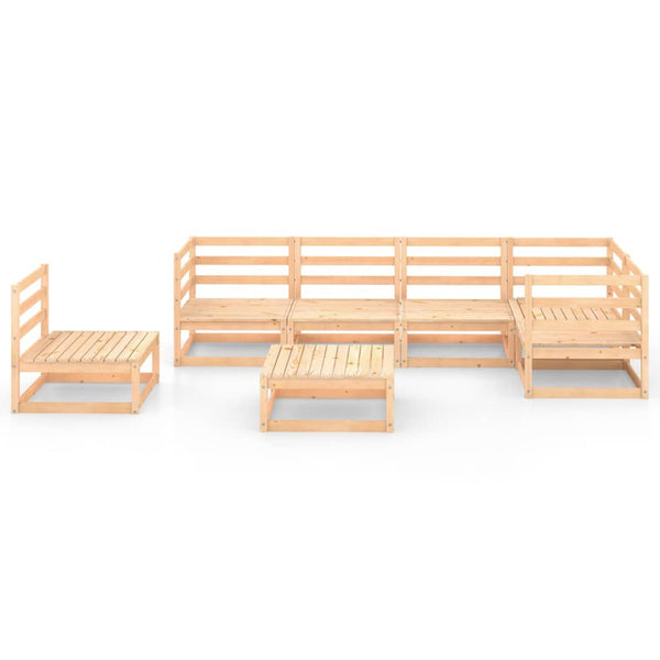 7-tlg. Garten-Lounge-Set Massivholz Kiefer