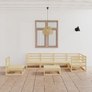 7-tlg. Garten-Lounge-Set Massivholz Kiefer