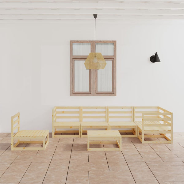 7-tlg. Garten-Lounge-Set Massivholz Kiefer