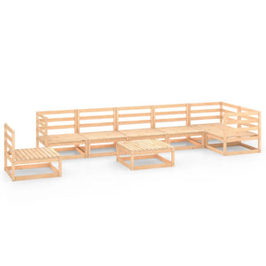 8-tlg. Garten-Lounge-Set Massivholz Kiefer