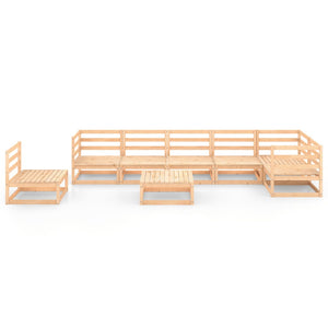 8-tlg. Garten-Lounge-Set Massivholz Kiefer
