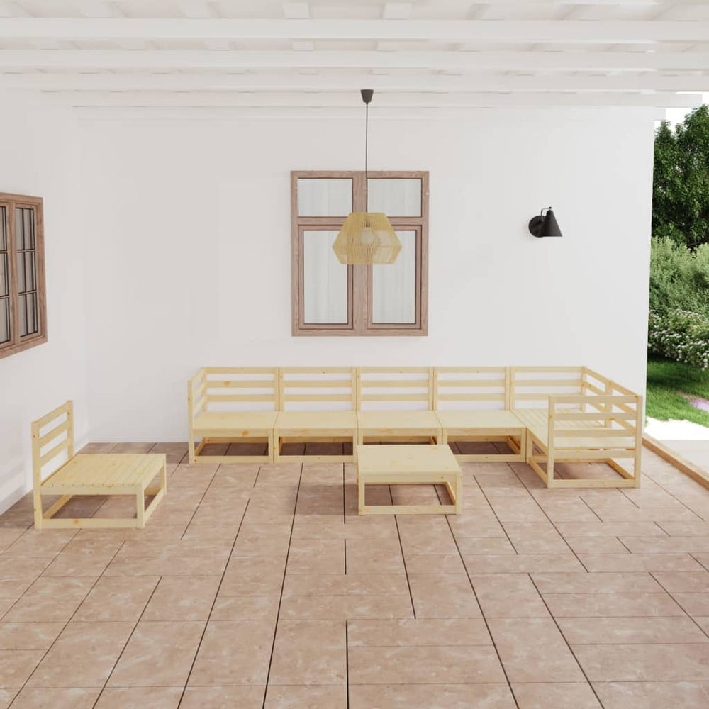 8-tlg. Garten-Lounge-Set Massivholz Kiefer