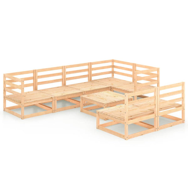 8-tlg. Garten-Lounge-Set Massivholz Kiefer
