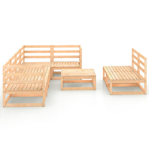 8-tlg. Garten-Lounge-Set Massivholz Kiefer