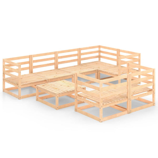 8-tlg. Garten-Lounge-Set Massivholz Kiefer