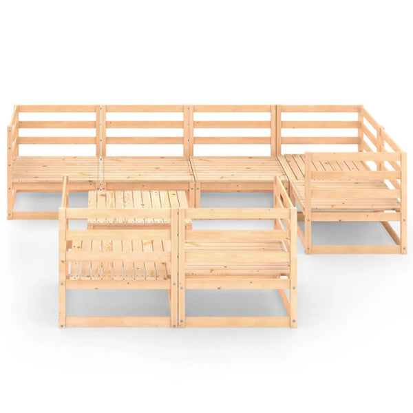 8-tlg. Garten-Lounge-Set Massivholz Kiefer